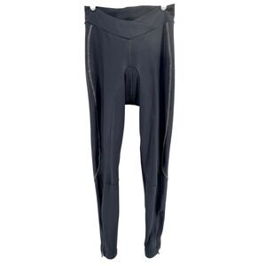 Performance Womens Large Thermal Cycle Tights Black Padded Chamois Zipper Ankle